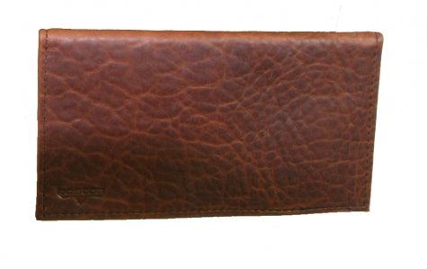 Checkbook Cover - Dark Pecan Bison