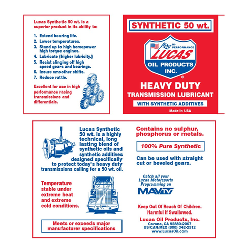 Synthetic 50 Wt Transmission Oil