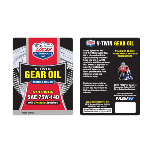 Synthetic Sae 75w-140 V-twin Gear Oil