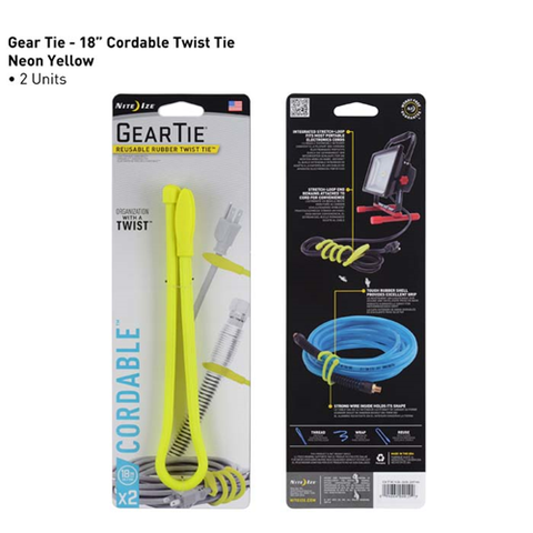 Gear Tie Cordable Twist Tie 2-pack