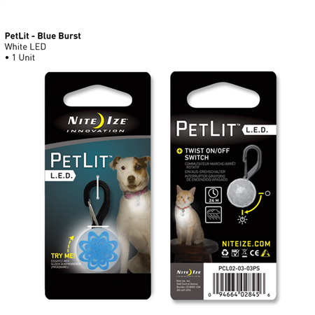 Petlit Led Collar Light Blue Burst