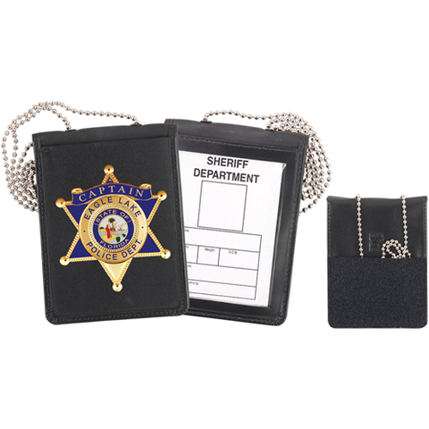 Recessed Velcro Badge And Id Holder With Chain